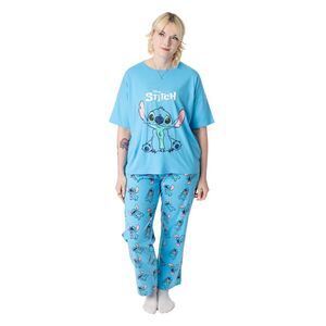 Lilo & Stitch Womens/Ladies Short-Sleeved Pajama Set / Blue